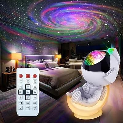 Star Projector Night Lights For Kids ,Tiktok Astronaut Nebula Galaxy Lights for Bedroom,Gaming Room Décor Aesthetic ,Remote Control Timing and 360°Rot