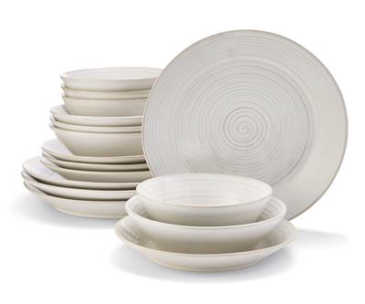 CANVAS Natural Reactive Glaze Dinnerware Set, White, 16-pc