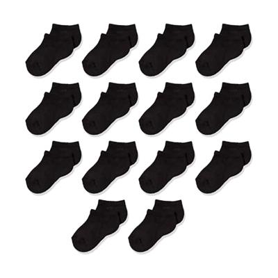 Amazon Essentials Unisex Toddlers Cotton Low Cut Sock, 14 Pairs, Black, 2-3T