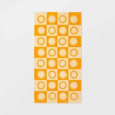 Checkered Sun Beach Towel Yellow - Sun Squadâ„¢ : Target