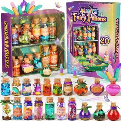 Alritz Fairy Potions Kit, Magic Mix Kit 20 Bottles, Decorations Ornaments Crafts Birthday Gifts Toys for Girls and Boys 6 7 8 9 10 11 12+Years Old Fam