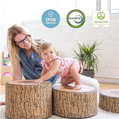 Amazon.com: ECR4Kids SoftZone Tree Stump Stool Set, Flexible Seating, Chocolate, 3-Piece : Office Products