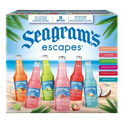 Seagrams Escapes Classic Variety Pack, Flavored Malt Beverage, 12 pack, 11.2 fl oz Bottles 3.2% ABV - Walmart.com