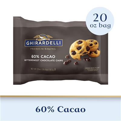 GHIRARDELLI 60% Cacao Bittersweet Chocolate Premium Baking Chips, 20 oz Bag - Walmart.com