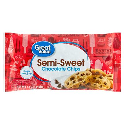 Great Value Semi-Sweet Chocolate Baking Chips, 12 oz Bag - Walmart.com