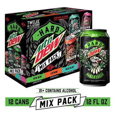 Hard Mountain Dew Classic Mix Variety, Malt Beverage, 12 Pack, 12 fl. oz. Aluminum Cans, 5% ABV - Walmart.com