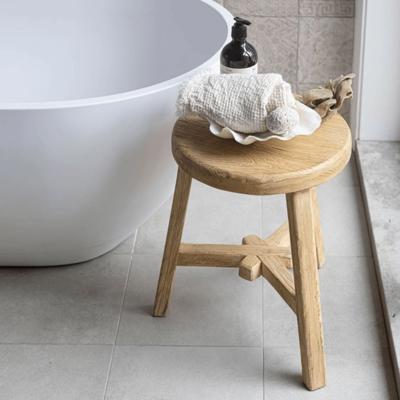 BEACHWOOD - Reclaimed Elm Round Stool | Avalon | Beachwood Designs