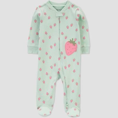 Carters Just One YouÂ® Baby Girls Sleep N Play - Green/pink Newborn : Target