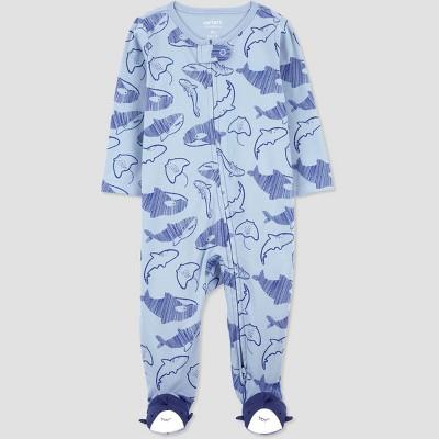 Carters Just One YouÂ® Baby Boys Sea Creatures Footed Pajama - Blue Newborn : Target