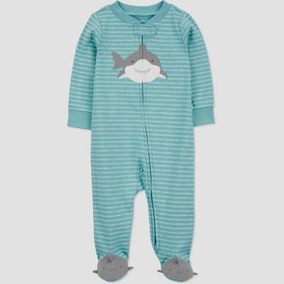 Carters Just One YouÂ®ï¸ Baby Boys Striped Shark Sleep N Play - Blue Newborn : Target