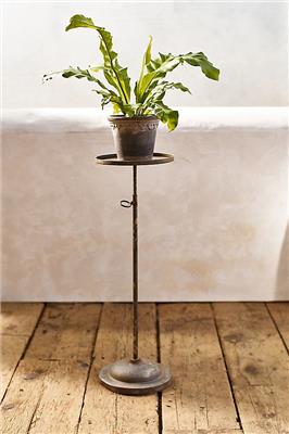Aged Iron Adjustable Pedestal Plant Stand | Terrain
