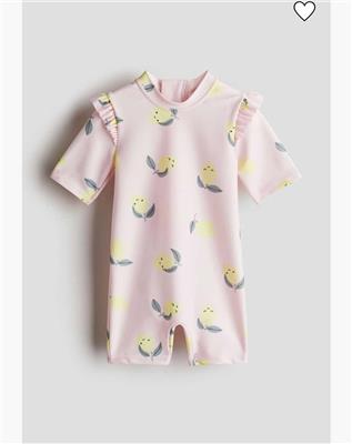 Swimsuit with UPF 50 - Light pink/Lemons - Kids | H&M GB