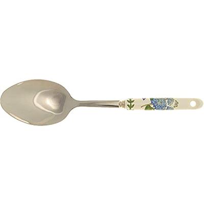 Portmeirion Botanic Garden 12.5 Serving Spoon | Hydrangea Motif | Fine Porcelain & Stainless Steel | Chip Resistant Glaze | Ideal for Home Gatherings