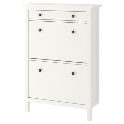 HEMNES Shoe cabinet with 2 compartments, white, 35x50 - IKEA