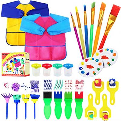 Hanmulee Paint Brushes Sponge Kits, 26 Pcs Drawing Tools Children Early DIY Learning Painting Sets For Kids Arts and Crafts for toddlers