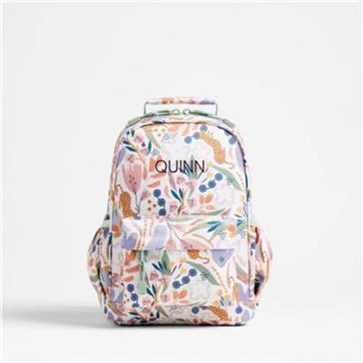 Leopard Floral Personalized Small Kids School Backpack with Side Pockets + Reviews | Crate & Kids Canada