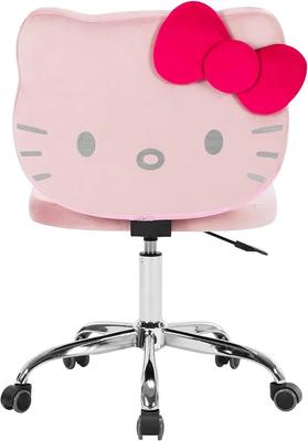 Amazon.com: Impressions Vanity Hello Kitty Kawaii Swivel Vanity Chair, Pink | Adjustable Height, Silver Base, 360° Spin, 5 Wheels, 20 Wide, 33 Tall,