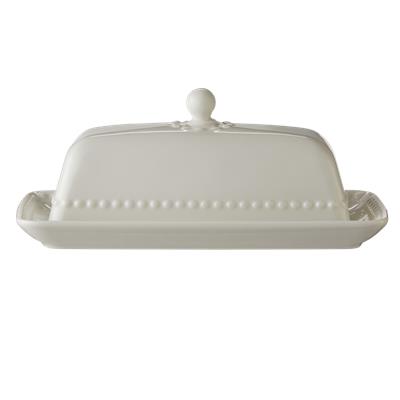 CANVAS Porcelain Butter Dish with Lid, Dishwasher Safe,  1-Stick Butter Capacity, White