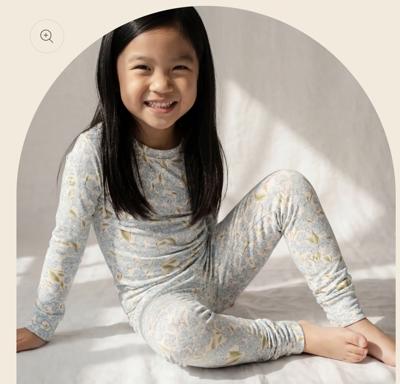 Bamboo Classic Pajama & Play Set · Hydrangea | Girls Bamboo Pajamas
 – Petit Playa