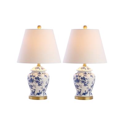 Choi 22 Chinoiserie Table Lamp, Blue/White (Set of 2) by JONATHAN Y