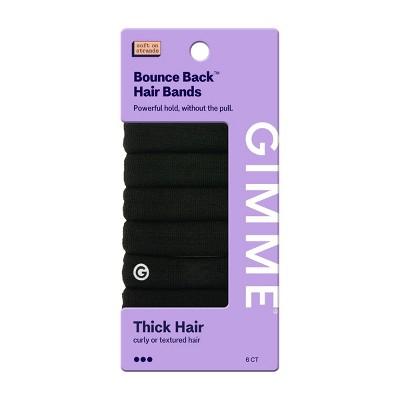 Gimme Beauty Bounce Back Hair Bands for Thick Hair - Black - 6ct: Nylon, Elastic, All Hair Types : Target