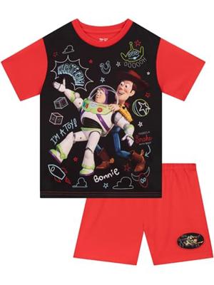 Disney Toy Story Pyjamas, Buzz Lightyear And Woody Pjs For Boys, Boys Pyjamas For Summer, Red 4-5 Years