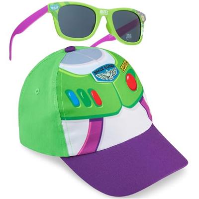Disney Toy Story Buzz Lightyear Boys Baseball Cap Sunglasses Set, Adjustable Summer Sun Hat UV400 Shades, Holiday Essentials (Multi Buzz)