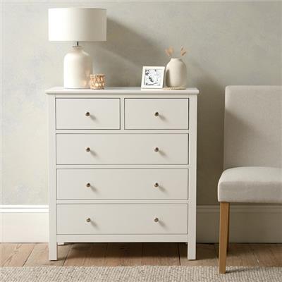 Simply Cotswold Pure White 5 Drawer Chest - The Cotswold Company