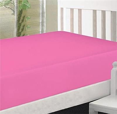Twin Extra Long Fitted Sheet Only - Soft & Comfy 100% Cotton- by Crescent Bedding (Twin XL, Pink)