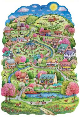 (Price in pounds) Spring Village | Wentworth Wooden Puzzles
