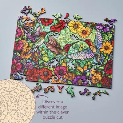 (Price in pounds) Hummingbird Garden - Picture Puzzle Cut | Wentworth Wooden Puzzles