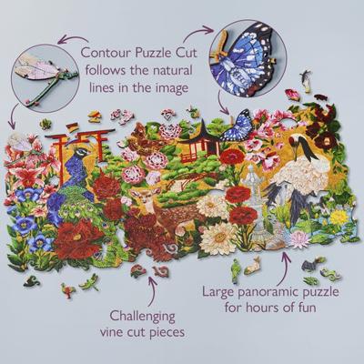 (Price in pounds) Japanese Garden - Contour Puzzle Cut | Wentworth Wooden Puzzles