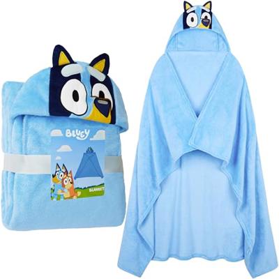 Bluey Wearable Blanket for Kids Girls Boys, Fleece Oversized Poncho, Cozy Hoodie Blanket, Fluffy Loungewear, Gifts for Kids