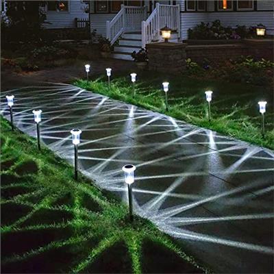 LIANGLOME Solar Lights Outdoor - IP65 Waterproof Solar Pathway Lights Stainless Steel Outdoor Solar Lights for Yard Patio Lawn Walkway and Landscape C