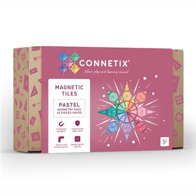 Connetix Pastel Geometry Pack, 40 Pieces | Official Store
