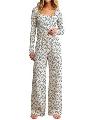 Lacozy Pj Sets for Woman 2 Piece Long Sleeve Pajamas Set Soft Loungewear