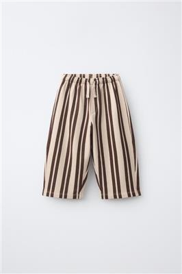 Striped Plush Baggy Trousers - Age 3 - Brown | Zara