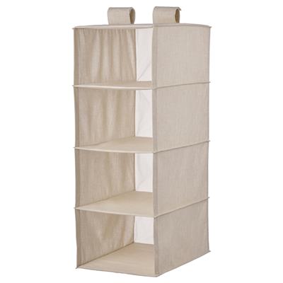 RÅGODLING hanging storage w 4 compartments, textile/beige, 14 ¼x17 ¾x36 ¼ - IKEA