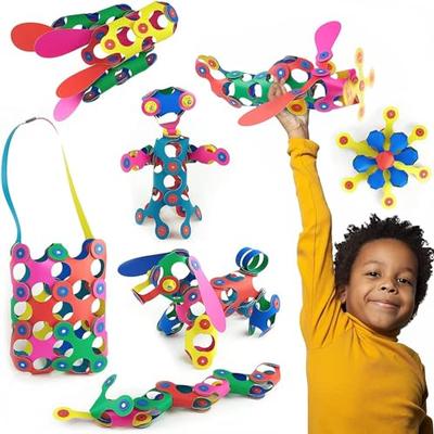 Clixo Rainbow Pack, Flexible Magnetic Building Toys for Kids (42 Pc, 4+) | Flexible Imagination STEM magnet toys for travel. Unique Creative gifts for