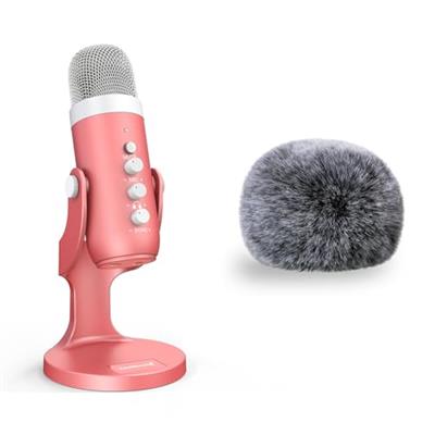 ZealSound Gaming USB Microphone k66p and d65k Furry Cover Bundle