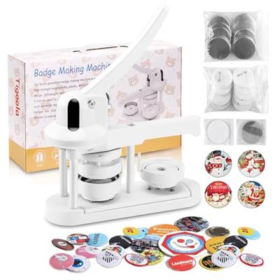 Tigoola Button Maker Machine,58mm(2.25 inch) Pin Maker Machine,Button Press Machine,Badge Press Machine,Craft Gifts for Kids with Free Button Supplies