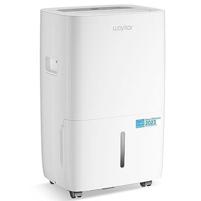 Waykar 80 Pints Energy Star Dehumidifier for Spaces up to 5,000 Sq. Ft at Home, in Basements and Large Rooms with Drain Hose and 1.14 Gallons Water Ta
