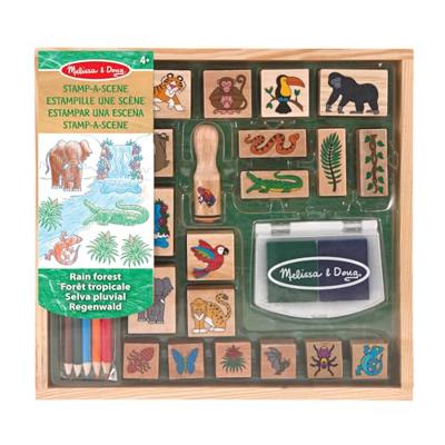 Melissa & Doug Stamp-a-Scene - Rain Forest | Arts & Crafts | Stamp Sets & Stencils | 4+ | Gift for Boy or Girl