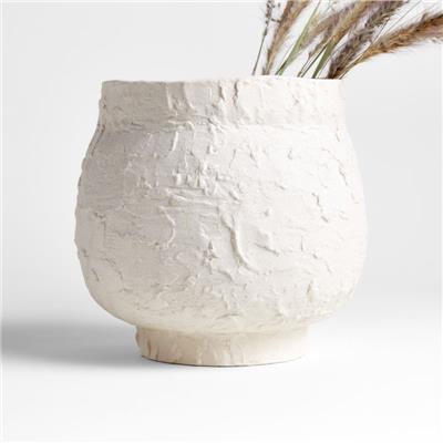 White Textured Ceramic Vase 9 + Reviews | Crate & Barrel Canada