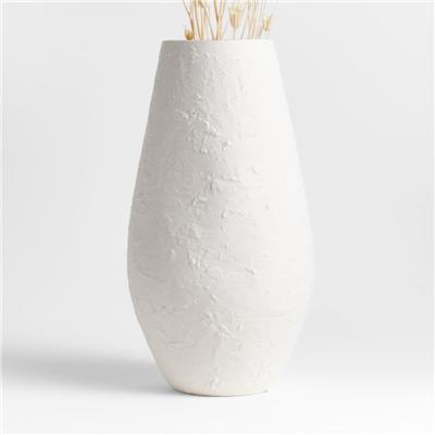 White Textured Ceramic Vase 17 + Reviews | Crate & Barrel Canada