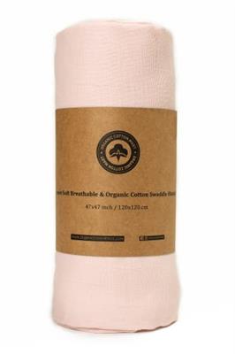 Swaddle Blankets for Girl - Pink Muslin Swaddling Blanket - 100% Organic Cotton Baby Girl Muslin Swaddle Blanket - Pink Gauze Swaddling Blankets - Pin