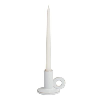 White Ceramic Handled Taper Candle Holder - World Market