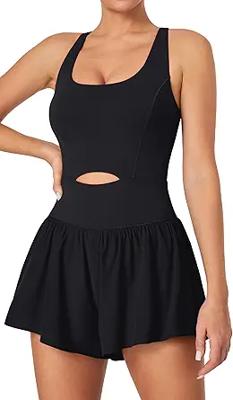 Amazon.com: IUGA Workout Romper Tummy Control Padded Athletic Romper with Shorts Running Onesie Jumpsuits Summer Outfits Set Gym Clothes : Clothing, S