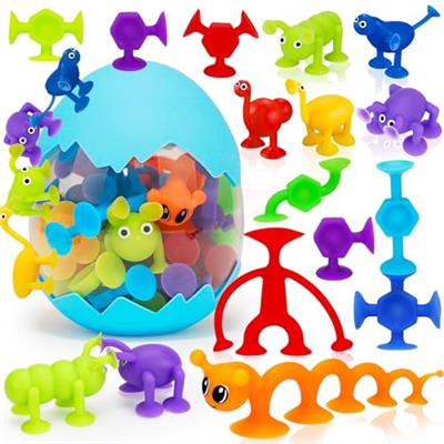 Suction Cup Toys Kids Bath Toy Party Favor Goody Prize Stuffer Gift for 3 4 5 6 Year Old Boy Girl Toddler Travel Toy Educational Sensory Fidget Dinosa
