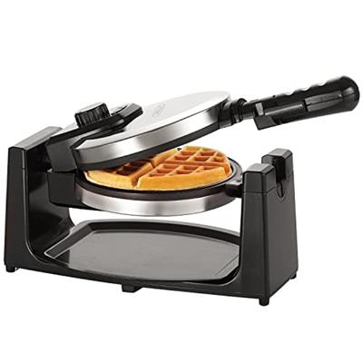 BELLA Classic Rotating Belgian Waffle Maker with Nonstick Plates, Removable Drip Tray, Adjustable Browning Control and Cool Touch Handles, Stainless S